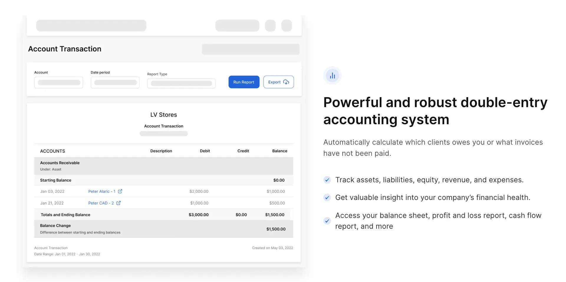 Debits and Credits on Vencru